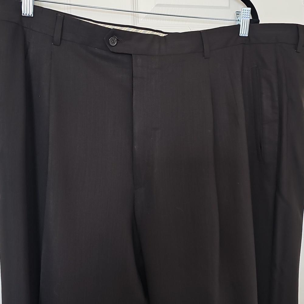 Zignone Italy High Twist New Wool Charcoal Or Olive Dress Pants Size 44